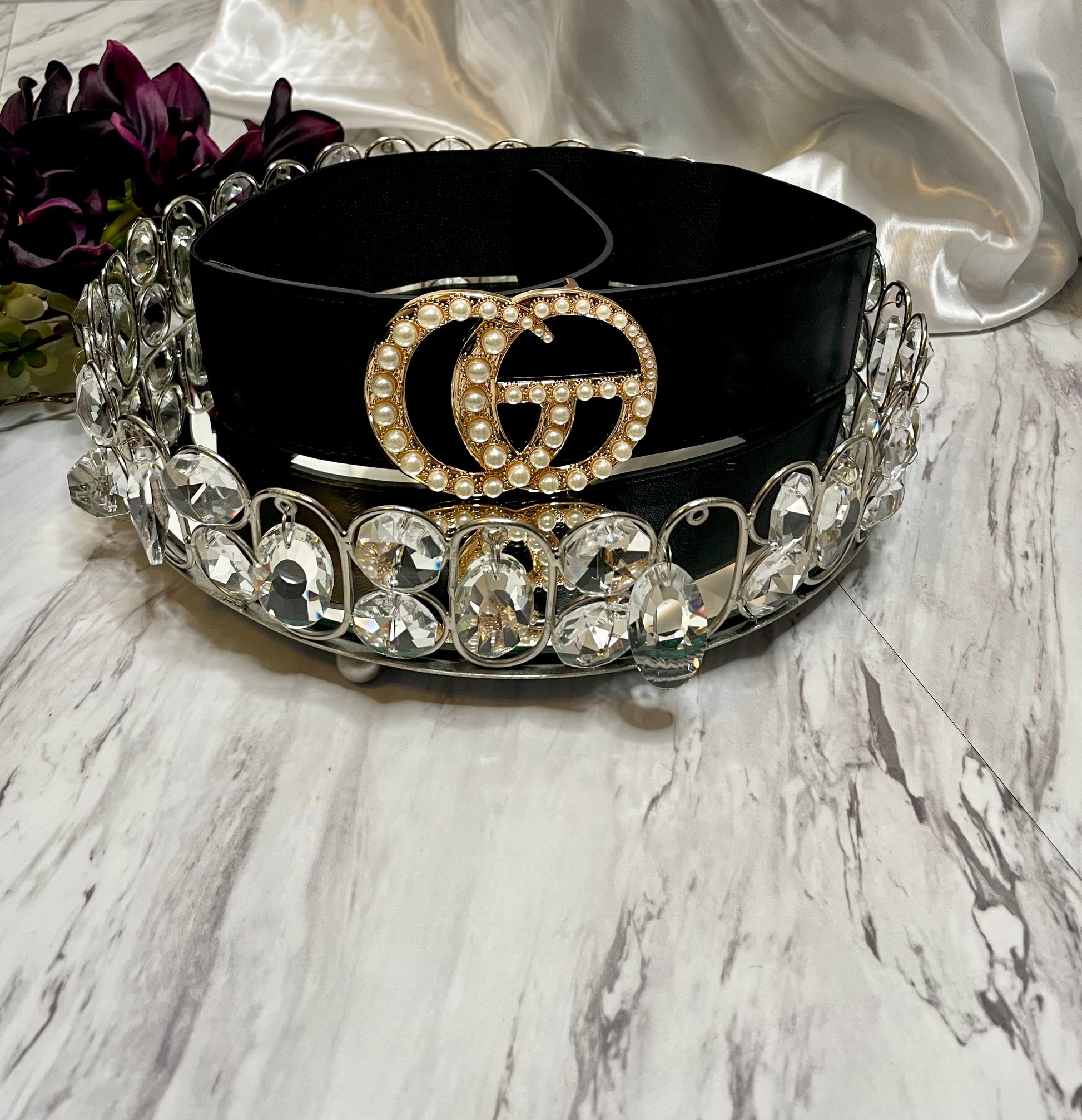 GG Drip Pearl Waist Belt