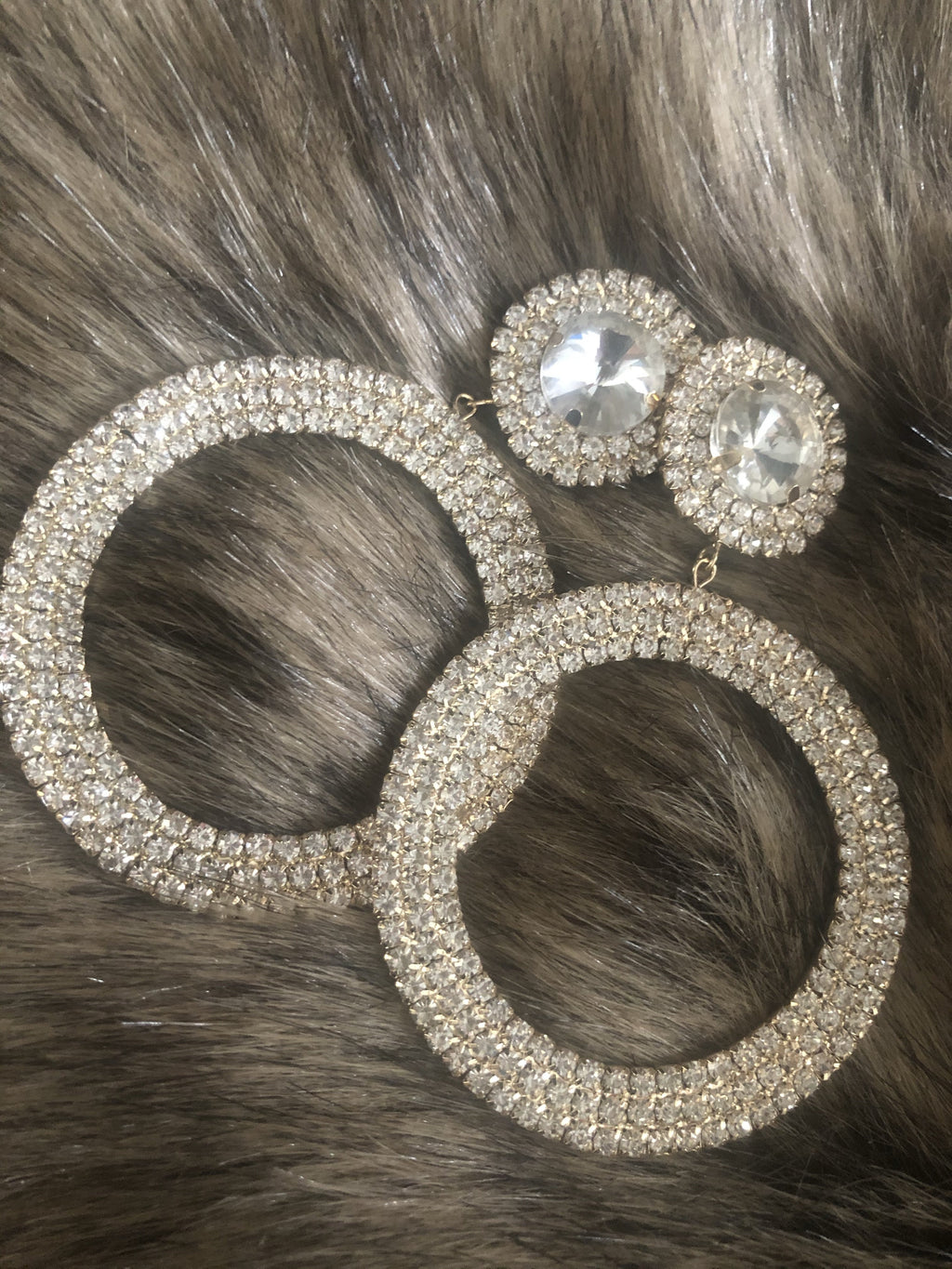 Lush Rhinestone Hoops - Gold - Hot L.A. Fashion 