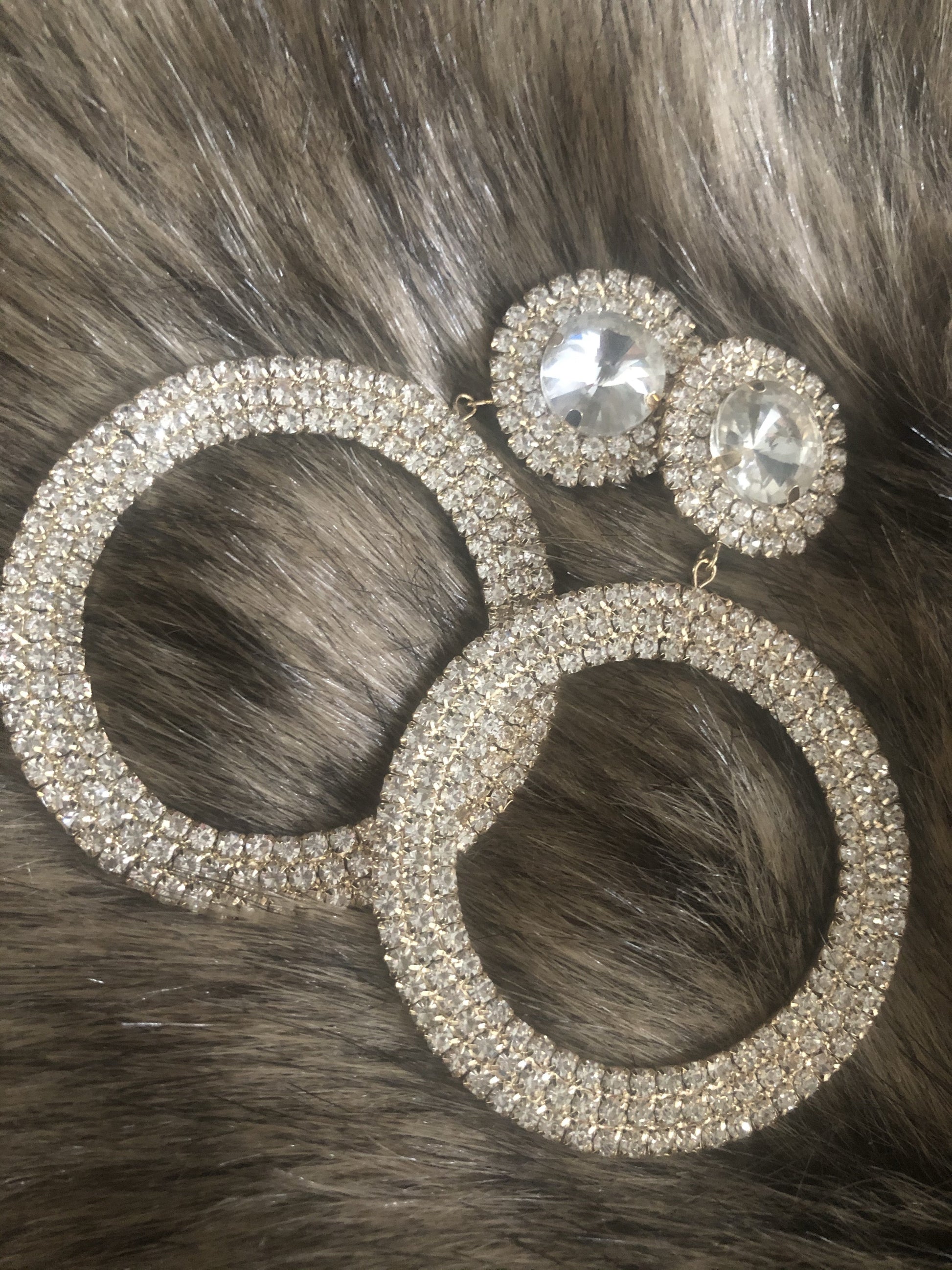Lush Rhinestone Hoops - Gold - Hot L.A. Fashion 