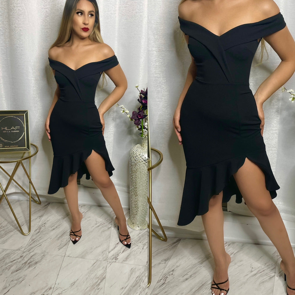 Sasha Midi Dress - Black