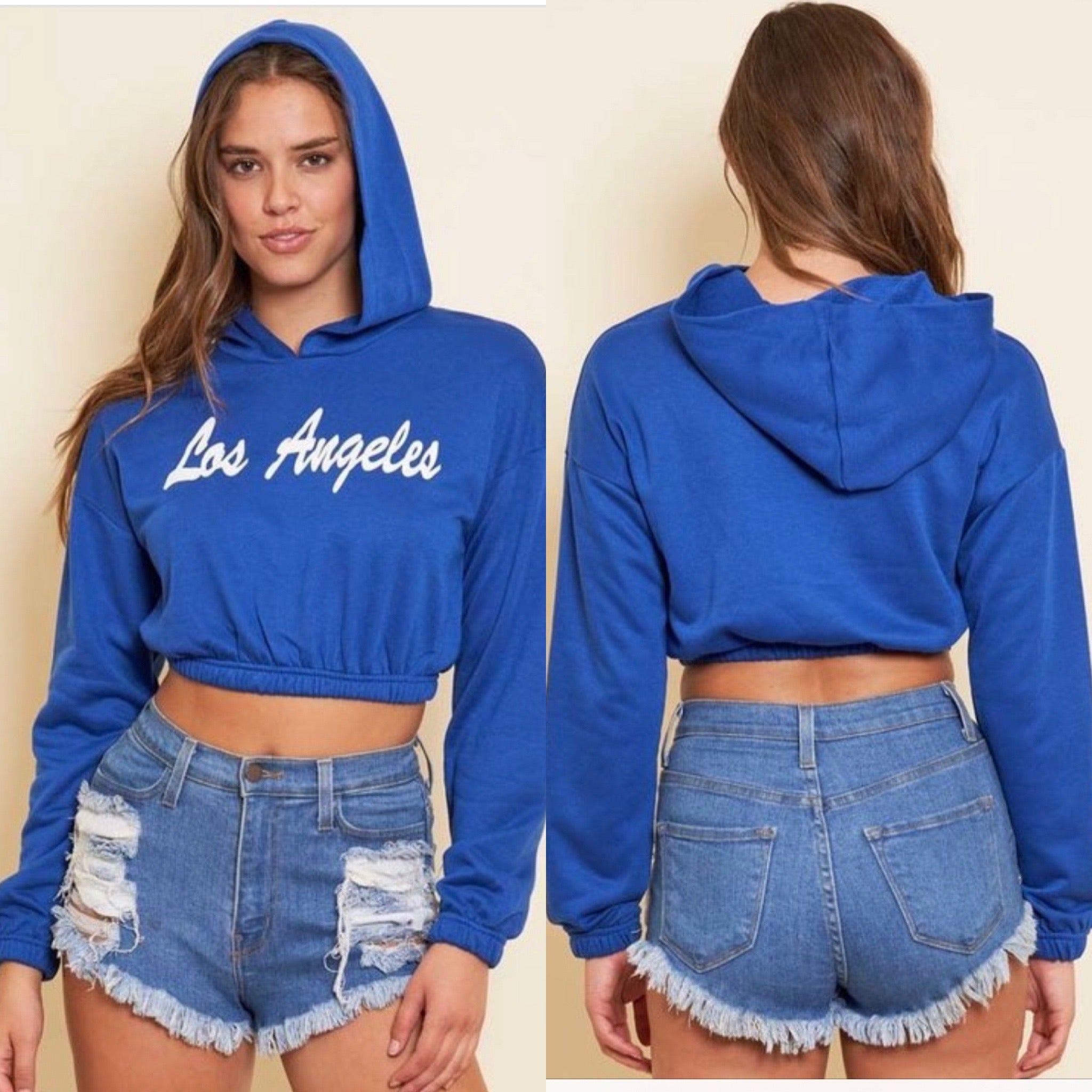Los Angeles Crop Sweater - Royal Blue