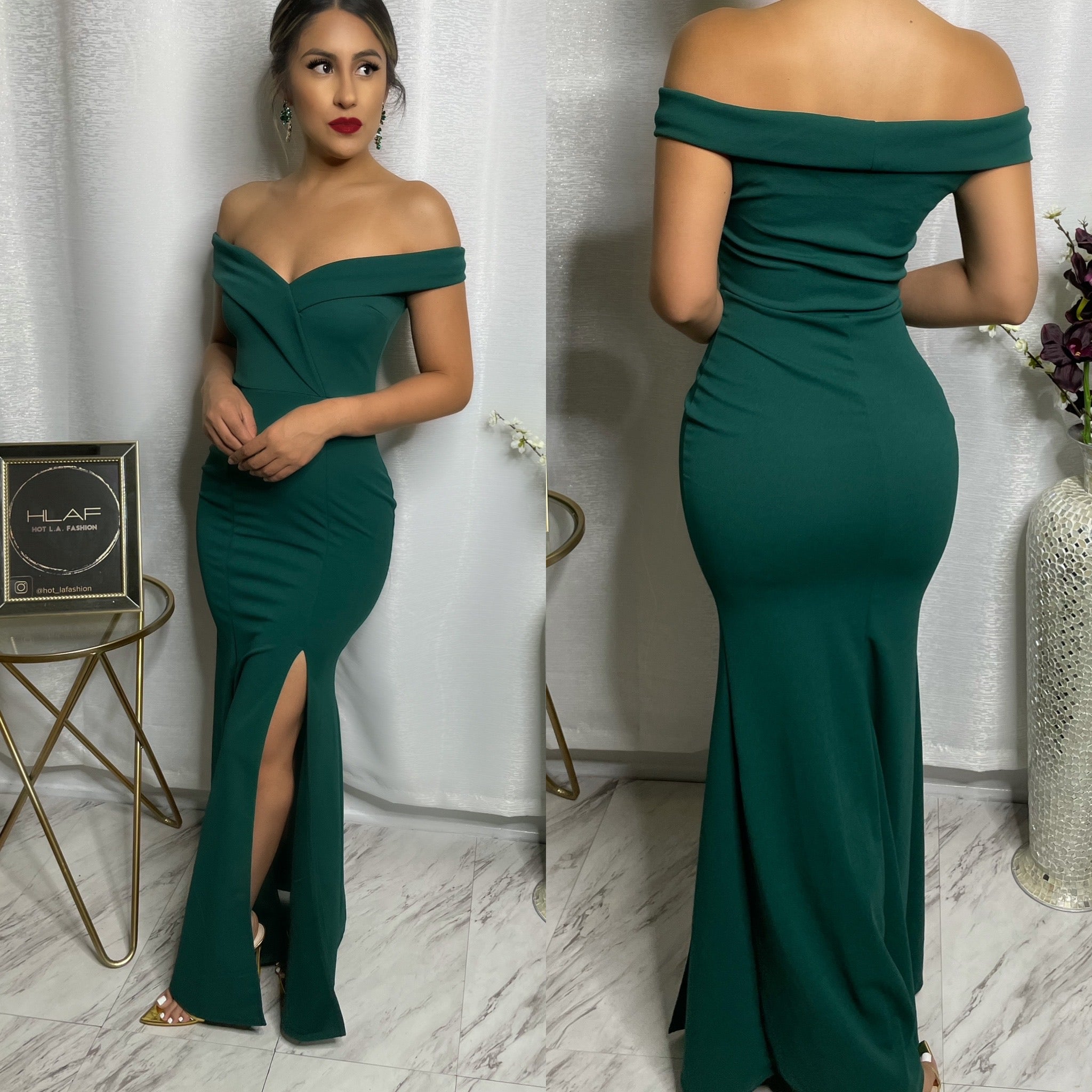 Upscale City Girl Gown - Hunter Green