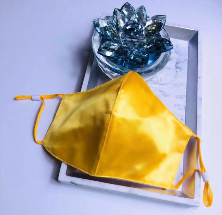 Satin Face Mask - Yellow